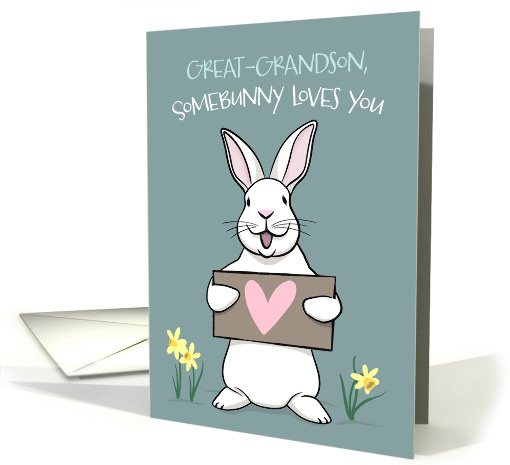 Somebunny Loves you Great Grandson Easter Bunny Rabbit card (1723226)