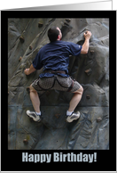 Happy Birthday, Over the Hill, Rock Climbing Man card