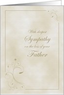With Deepest Sympathy, Loss of Father, Brown Flourish card