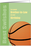 Brother-In-Law Birthdaycard, Best Wishes/Swishes, Basketball card