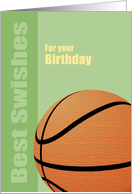 Birthday Wishes, Best Swishes, Basketball card