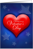 Valentine’s Day, Missing you, Patriotic Colors Heart & Stars card