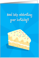 Birthday Celebration, Piece of Cake with Sprinkles Card