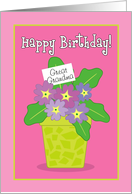 Happy Birthday Great Grandma Purple Violets Card