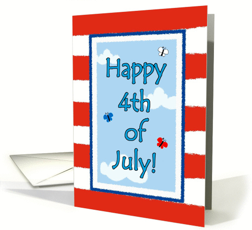 4th of July Cute Butterflies Flag card (932521)