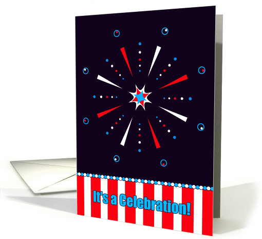 July 4th, Graphic Fireworks, Celebration Invitation card (932907)