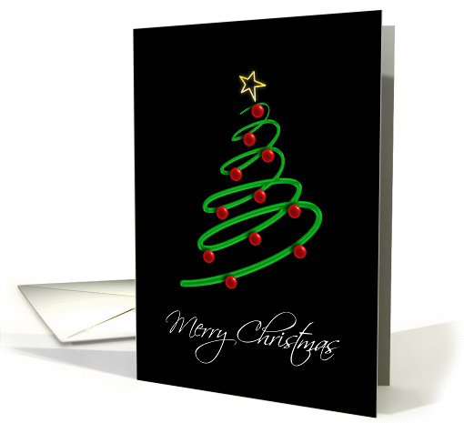 Merry Christmas, Spiral Christmas Tree with Star card (958723)