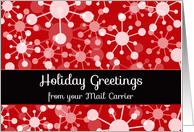 Holiday Greetings from Mail Carrier, Graphic Snowflakes card