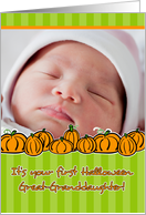 Great-Granddaughter’s First Halloween Pumpkin Photo Card