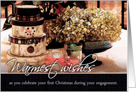 Merry First Christmas During Engagement, Rustic Snowman Card