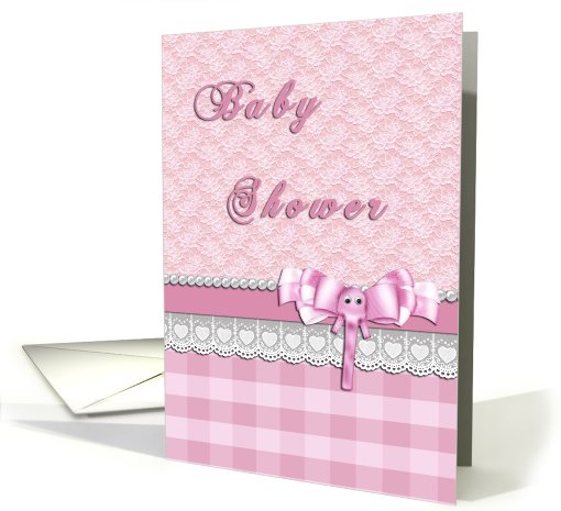 Pink Elephant Baby Shower Invitation for Girls card (823039)