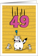 Happy 49th Birthday, Not over the hill just yet, Cat and mice card