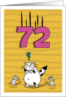 Happy 72nd Birthday, Not over the hill just yet, Cat and mice card