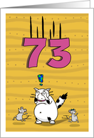 Happy 73rd Birthday, Not over the hill just yet, Cat and mice card