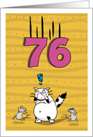 Happy 76th Birthday, Not over the hill just yet, Cat and mice card