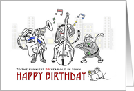 Happy birthday for 59 year old, Jazz cats play music to mice card