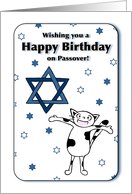 Wishing you a Happy Birthday on Passover, Cat and Star of David card