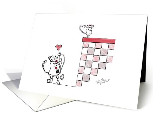 Cat loves mouse - Happy Anniversary! card (824959)