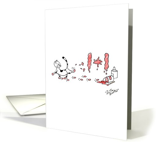 Fluffy the Cat celebrates Canada Day in a messy way card (826338)