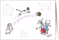Fluffy the cat’s wedding - Congratulations on marriage for bride card