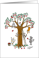 Cats picking apples - Thank you to grade two teacher from student card