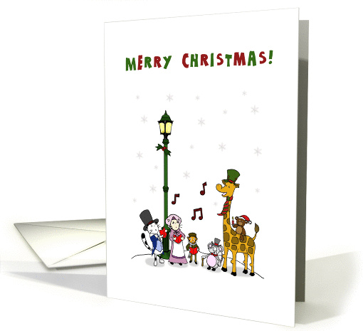 Christmas animals carolling - Merry Christmas to my colleague card