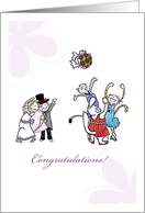 Congratulations marriage for daughter & son-in-law - Cats at wedding card