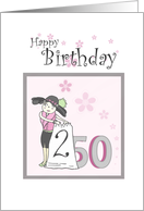 Happy Birthday to 50 Year Old - Pretty cat ashamed of age card