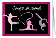 Congratulations gymnastics competition - Gymnast cats do gymnastics card