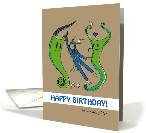 Monster Birthday Greetings - to our daughter card (1326432)