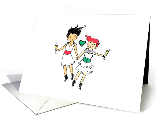Congratulations Wedding - Brides Jump card (1375970)