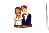 Sepia Couple - Invitation Wedding Rehearsal Dinner card