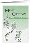 Christmas Polar Bear - to dad and his partner card