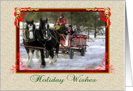 Winter Sleigh Ride, Holiday Wishes card