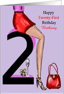 Twenty-First Birthday Party Girl Customizable card
