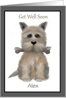 Get Well Soon Dog and Bone Customizable card