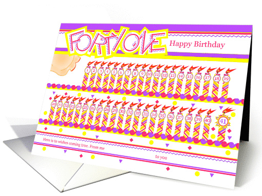 Happy 41st Birthday, Cake with 41 Candles card (839305)