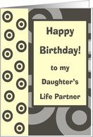 Happy Birthday - Daughter’s Partner card