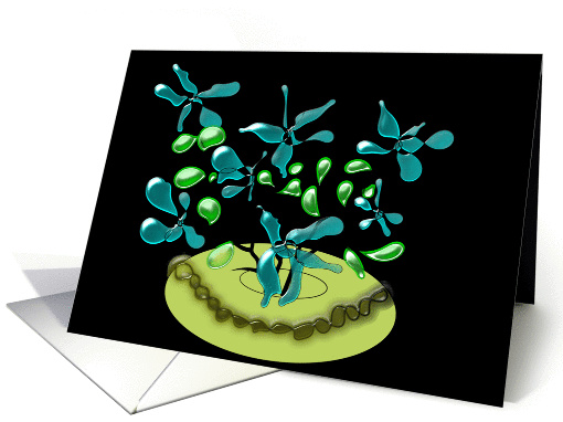 Agua Blue Flowers card (831917)