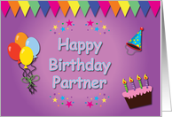 Happy Birthday Partner Colorful card