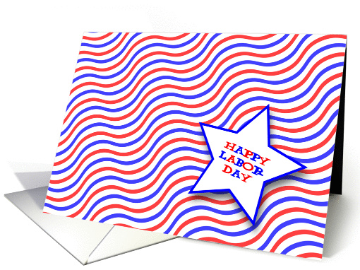 Happy Labor Day Squiggle Stripes card (838597)