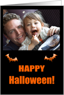 Happy Halloween Bats Photo Card