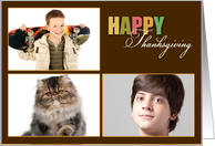 Happy Thanksgiving 2 Pictures Photo Card