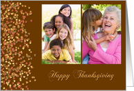 Happy Thanksgiving Leaves 2 Pictures Photo Card