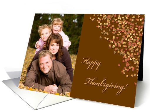 Happy Thanksgiving Leaves Photo card (855327)
