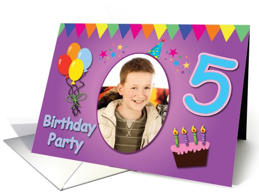 5 Year Bithday Party Photo card (855546)