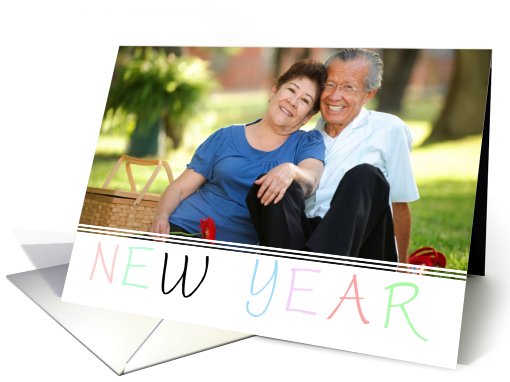 New Year Colorful Photo card (858709)