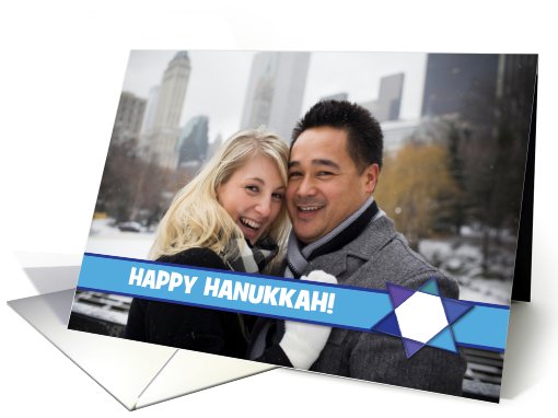 Happy Hanukkah Star of David Photo card (880570)