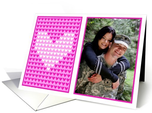 Pink and White Hearts Valentine's Day Photo card (903192)