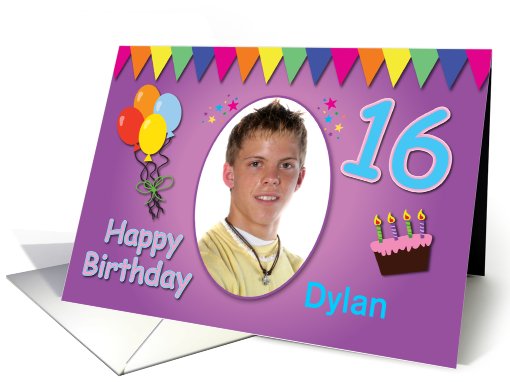 Happy 16th Birthday Photo Card with Name card (925859)